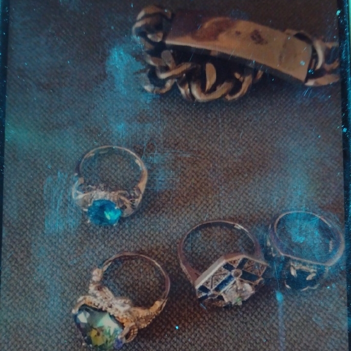 925 Silver Rings(4)& Sterling Silver Link Bracelet